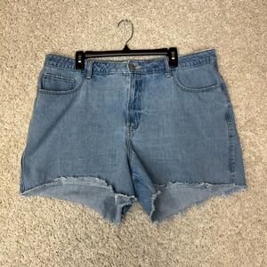 Hollister High Rise 90s Jean Shorts Womens 34 Blue Denim Cut Offs Casual